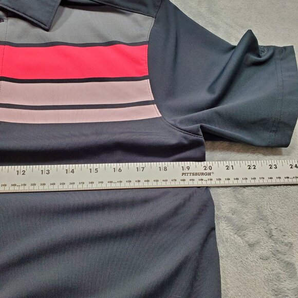 St. Andrews of Scotland Polo Golf Shirt Striped Pink Gray Men Sz S - Picture 9 of 10